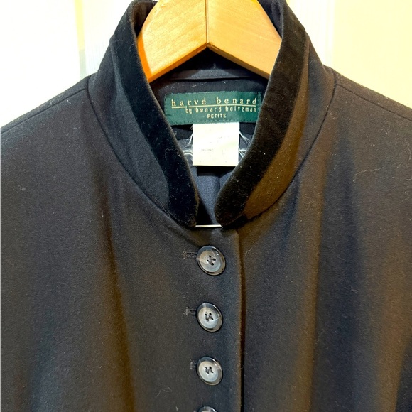 Harve Benard Classic Black Coat Velvet Trim Victorian Titanic Rose Dewitt - Picture 3 of 6